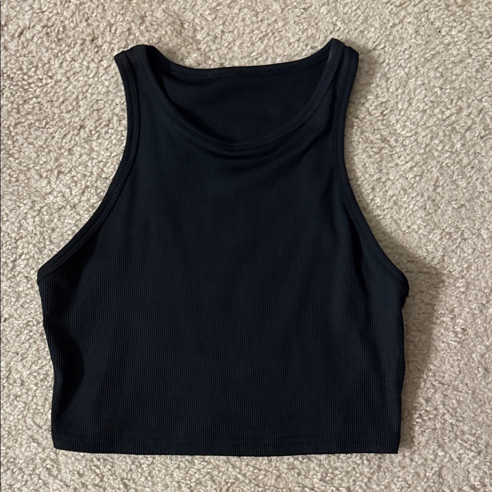 Forever 21 Black Ribbed Crop Top